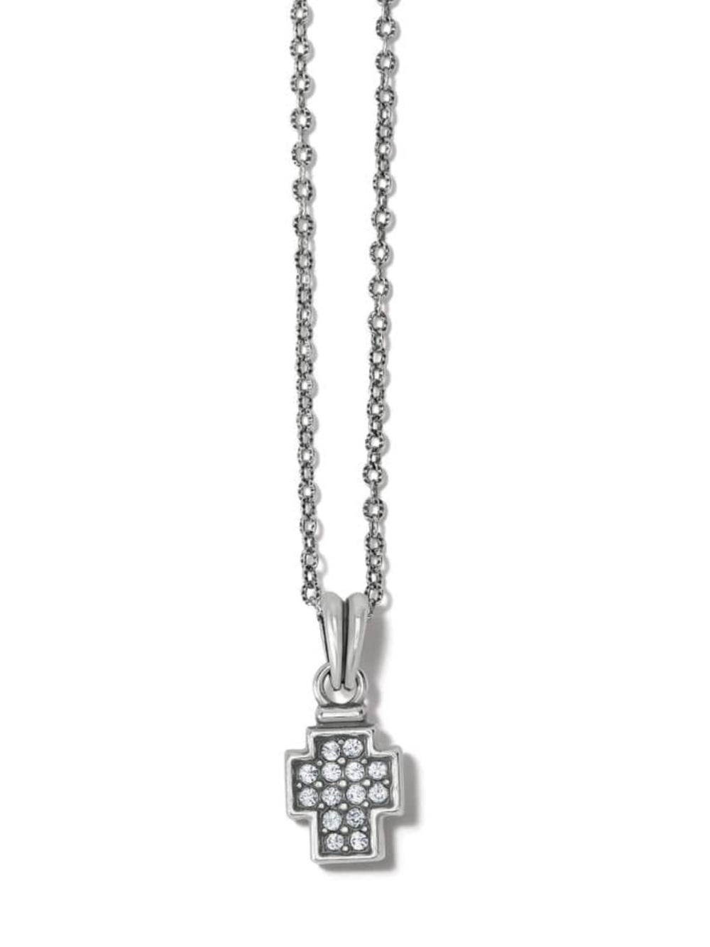 New Brighton Swarovski Crystal Cross Necklace Reversible!  Gold or Silver